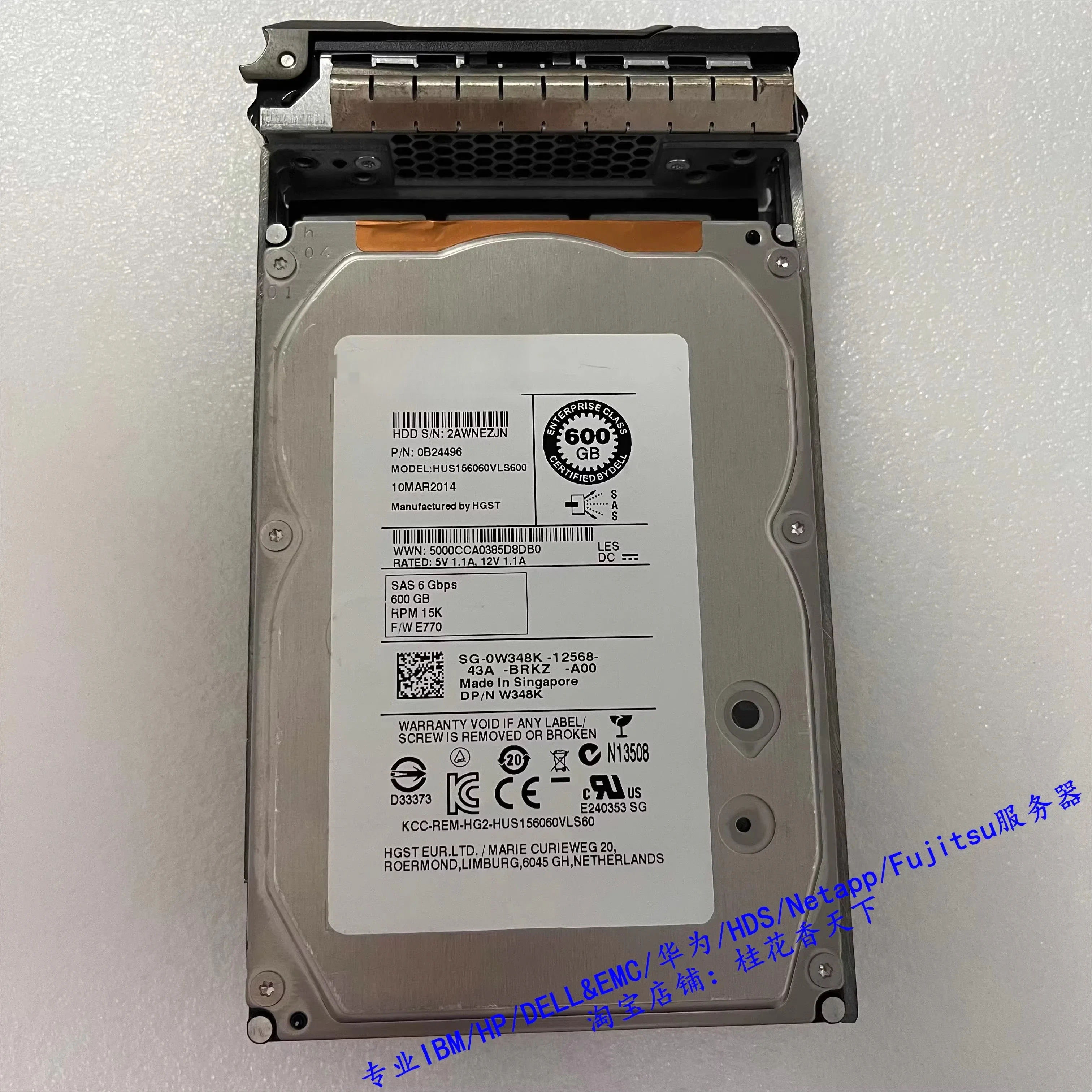 

Используется для серверного жесткого диска Dell 0W348K 600G 15K 6G SAS 3,5 дюйма W348K
