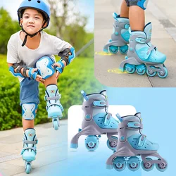 Kinder Inline Rolschaatsschoenen Verstelbare Maat Dubbele Rij Skates Flash Sneakers Met 4 Wielen Jongens Meisjes Outdoor Schaatsen Sporten