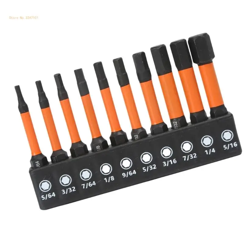 

10Pcs Impact Head Allen Wrenches Drill Bit Set 1/4inch Impact Shank Steel Bit Set Allen Key Screwdriver Bit Dropship