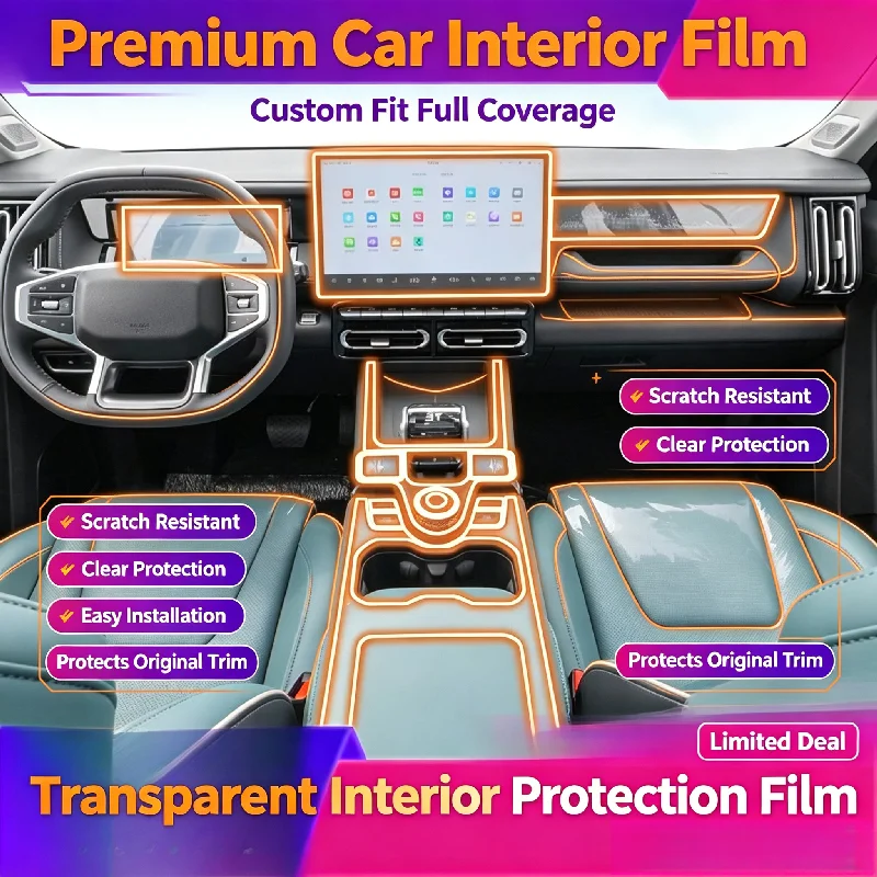 For 25-26 model Jetour Traveller center console screen and air conditioning transparent protective film, special for car interio