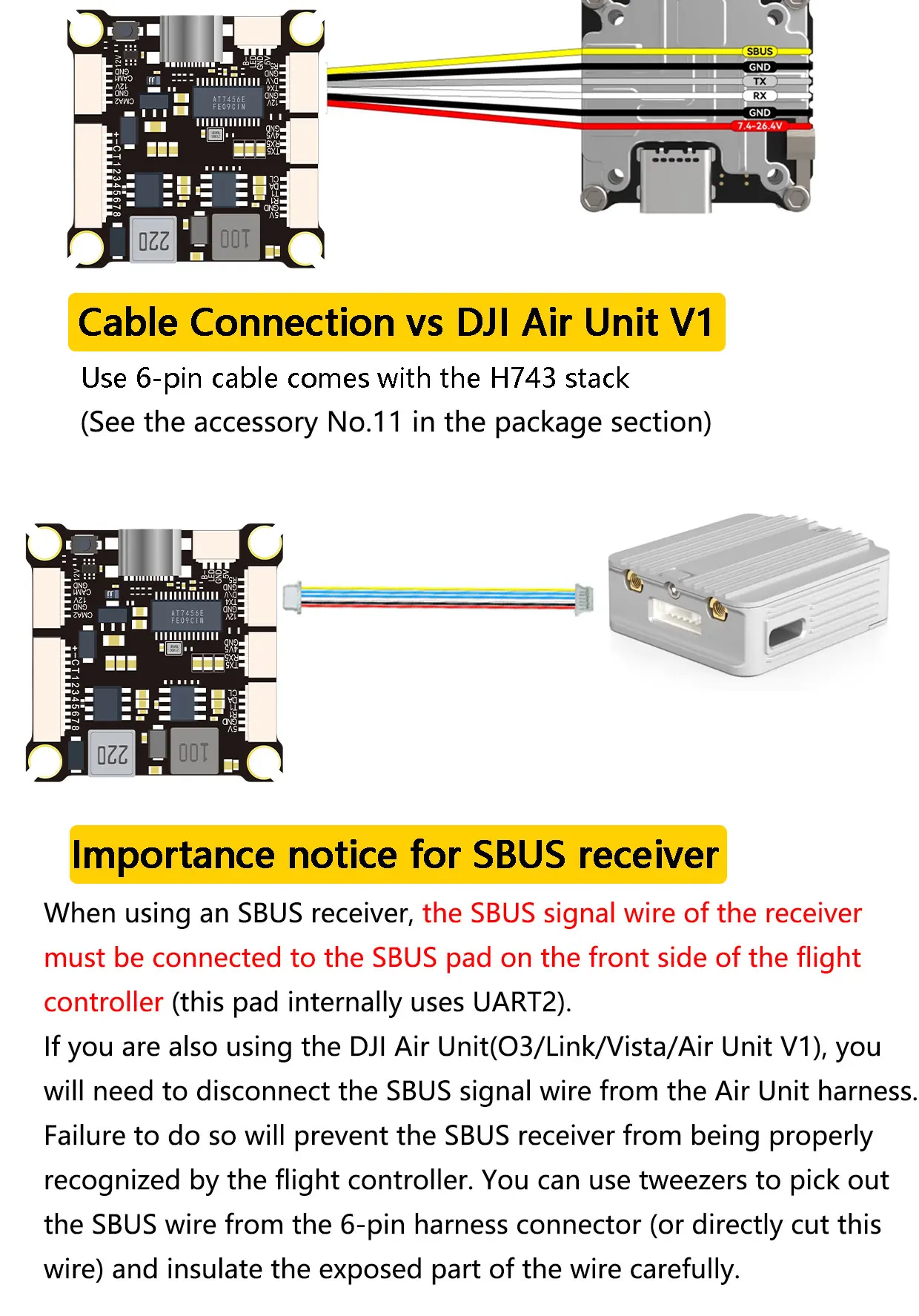 DAKEFPV H743 Flight Controller and ESC Combo for FPV Drone, Betaflight H7FC & 4in1 70A ESC, Support 3-12S, for Analog HD System