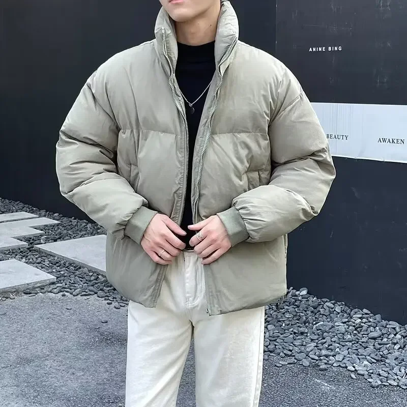 

New Style Puffer Jacket Simple Korean Version Anti-wind Cotton Quilted Coat For Men Loose Fit Casual Trendy Couple Coat Winter