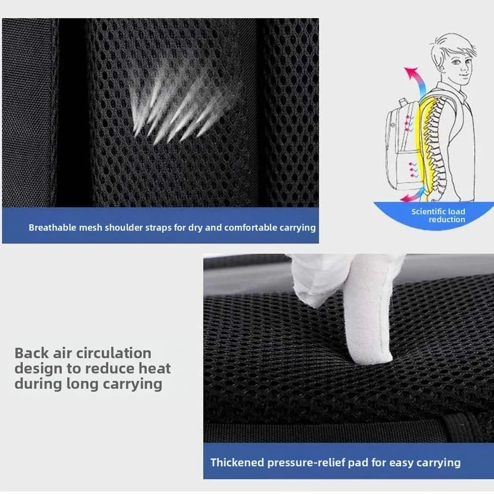 

Oxford Cloth Students Daypack Scratch Prevention Contrast Color Large Capacity School Bag Anti-splash Water Polyester