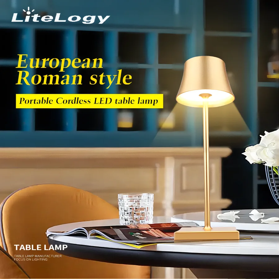 Modern European Table Light Hotel Restaurant Decoration Rechargeable 5200MAH Led Night Light Table Lamp Romantic Dinner Light