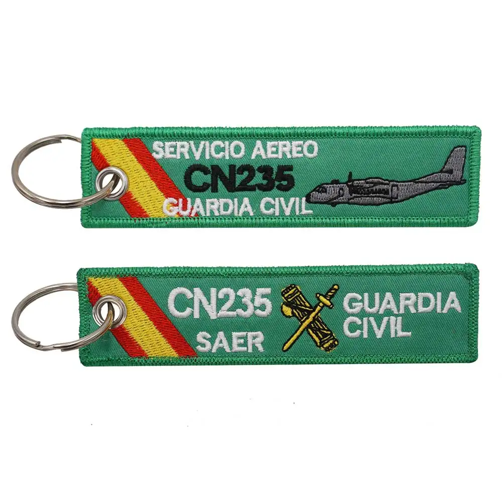 Spain Guardia Civil Servicio Aereo Embroidery Keychain with Keyring for Pilots