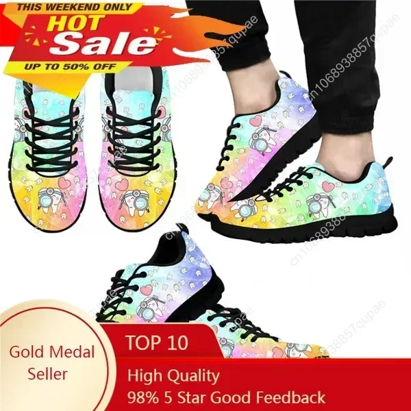 

Dentist Shoes Woman Flats Sneakers Gradient Tooth Dental Doctor Print Summer Breathable Female Shoe Ladies Footwear