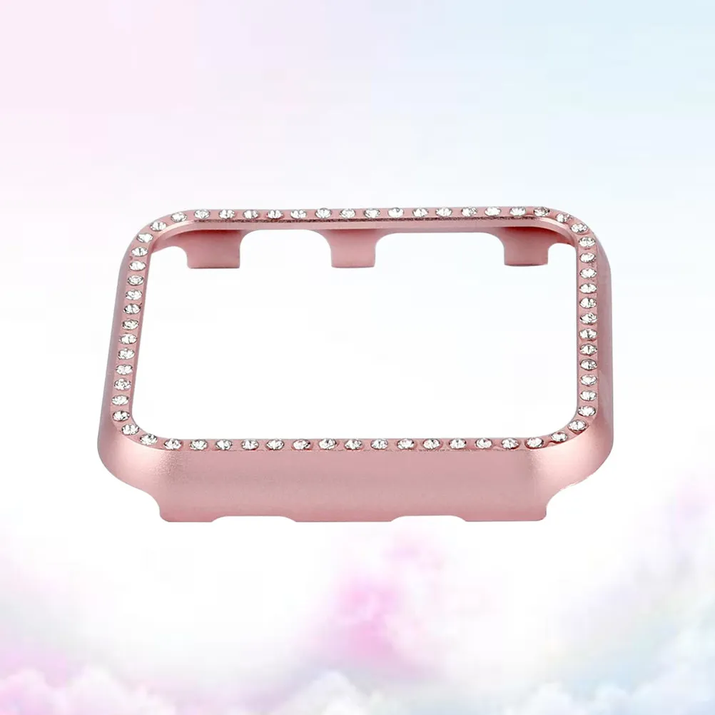 Premium Aluminum Alloy Watch Protective Case Full Coverage Sparkling Rhinestone Bumper for 38Mm 1 2 3 Sport view 3