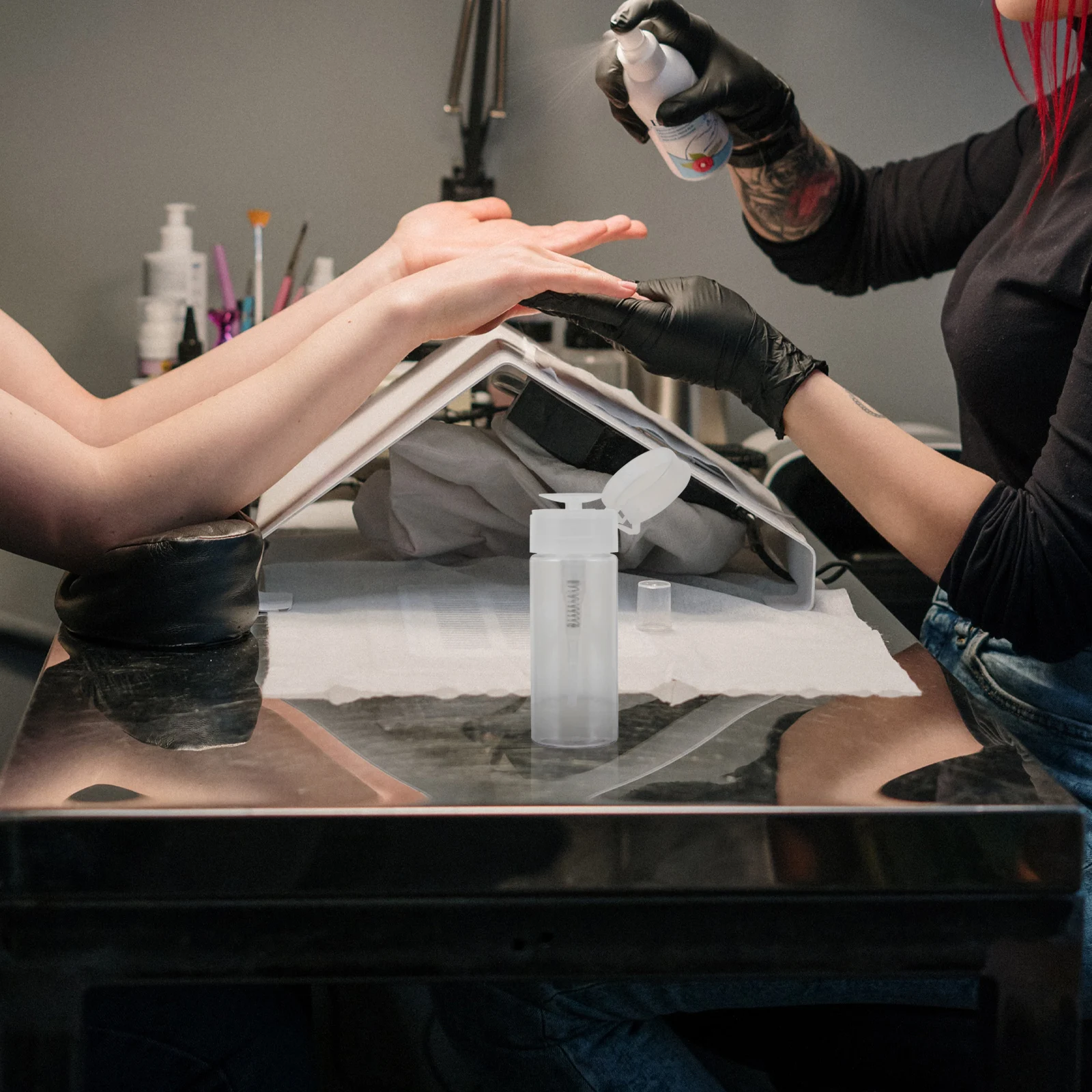 

5pcs Reusable Nail Polish Remover Bottles Large Capacity Portable Empty Liquid Press Dispenser For Travel Home Manicure