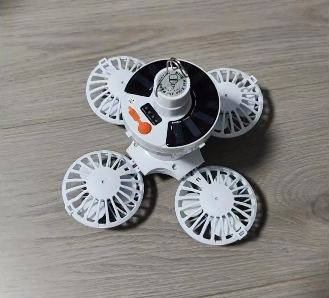 الطاقة الشمسية LED كرة القدم مروحة ضوء الطوارئ في الهواء الطلق طوي فانوس التخييم الشمسية سقف معلق مروحة مصباح لصيد الأسماك المشي لمسافات طويلة السفر