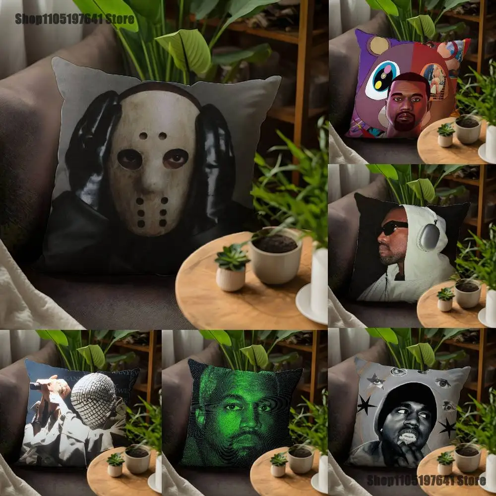 

K-Kanye-e West Ye Rapper Pillow Case For Sofa Decor Car Office Room Printing Cushion Cover Decorations and Protector