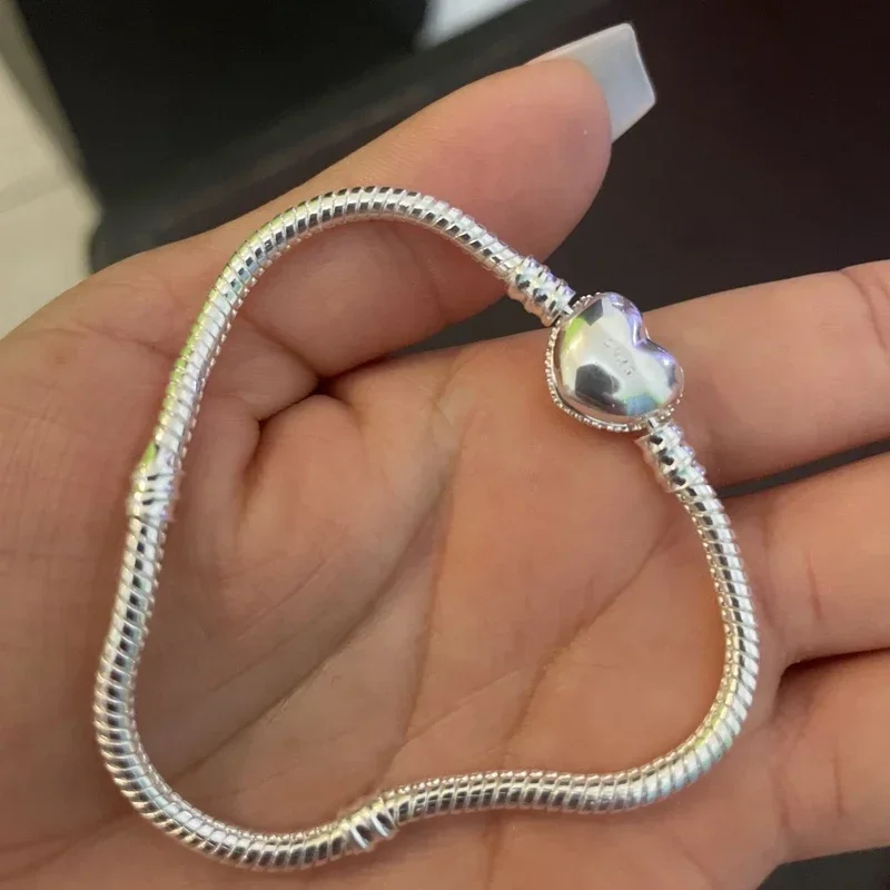 Hot Selling High Quality Authentic 925 Sterling Silver Snake Chain Bracelets Brand Charm Pandor bracelet For Women Jewelry view 2