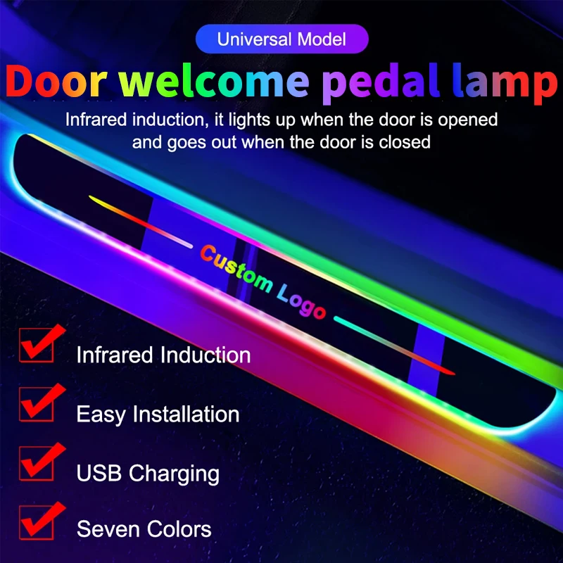 Suitable for Kia Sportage car threshold bar free wiring foot welcome atmosphere light led car intelligent sensor ribbon decorati