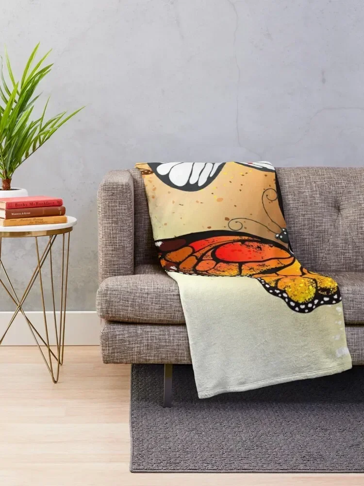 Summer Butterflies Monarchs ( Orange Butterfly ) Throw Blanket Sofa Luxury St Giant Sofa Thin Blankets