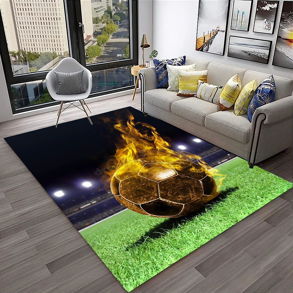 Soccer Football Field Carpet Rug for Home Living Room Bedroom Playroom Sofa Doormat Decor,Kid Game Area Rug Non-slip Floor Mat