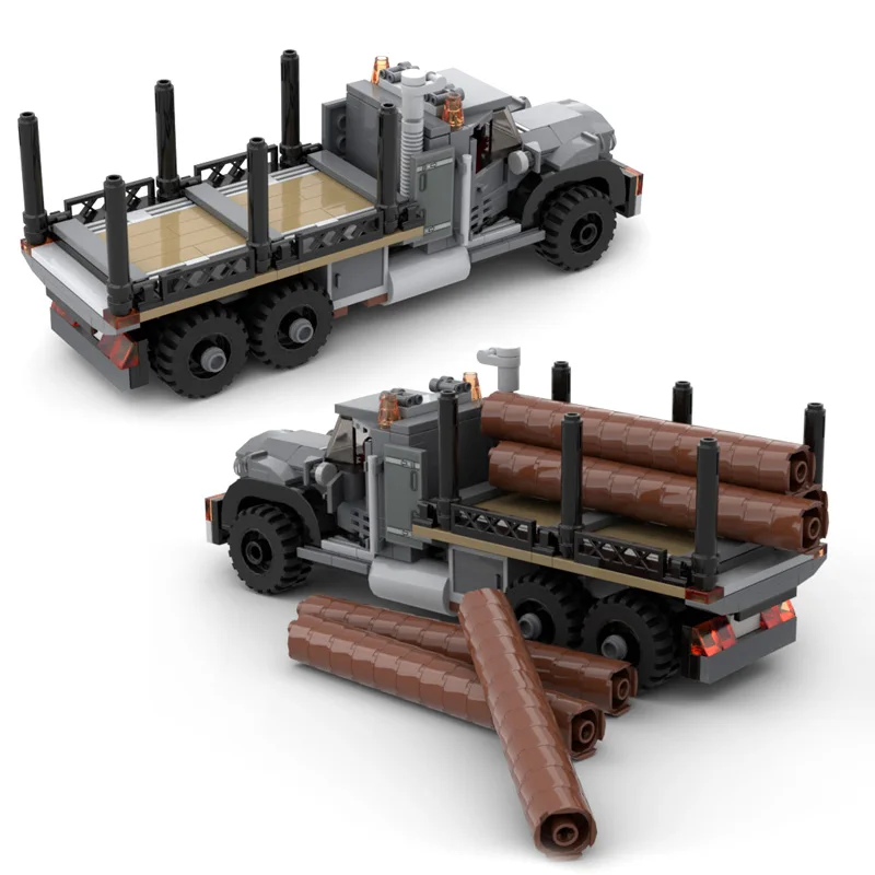 

316 шт., лесозаготовитель, прицеп, Moc, строительные блоки, креативные собранные игрушки, автомобиль, образовательная транспортная модель автомобиля, кирпичи, подарки