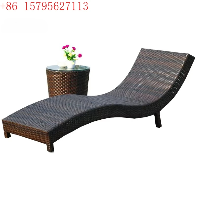 Outdoor Sun Lounger Swimming Pool Aluminium Teak Wood Beach Hotel Rattan Double Metal Garden Beds Sun Loungers for Pool Side