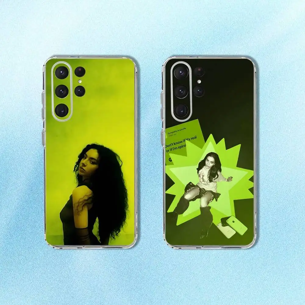 

Charli XCX Brat Phone Case For Samsung S24,30,21,22,23,20 FE,lite,PIus,Ultra,5G,Note,9,10 Transparent Cover
