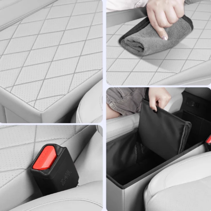For DENZA N8 2023 Car Six Seater Load-bearing Foldable Rear Aisle Leather Storage Box Stable Durable Interior Accessories