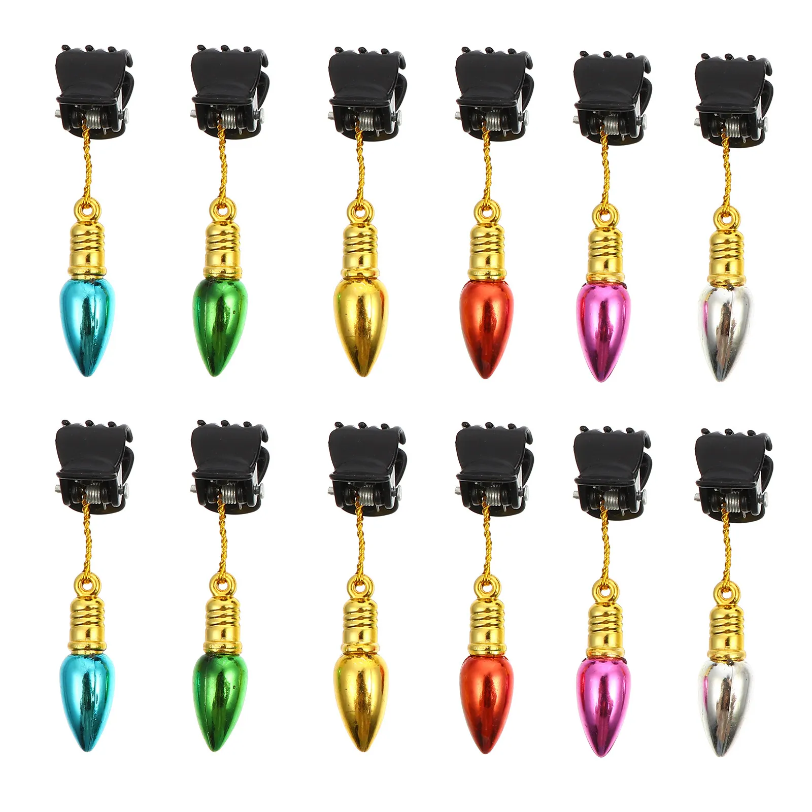 

24Pcs Beard Clips Ornament Christmas Bell Decor Premium Plastic Funny Facial Hair Accessories for Tree Decoration