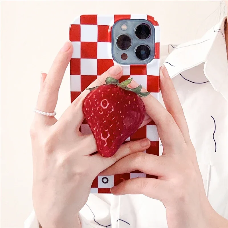 

Cute 3D Fruit Food Griptok Phone Holder Stand Universal Phone Ring Strawberry Grip Tok for IPhone Samsung Foldable Bracket