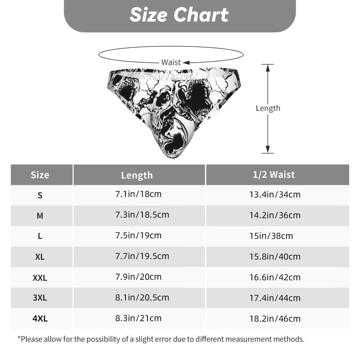Men's Sexy Briefs Breathable Bikini Black And White Skulls Men Underpants Low Cut Man Underwear Panties - view 6
