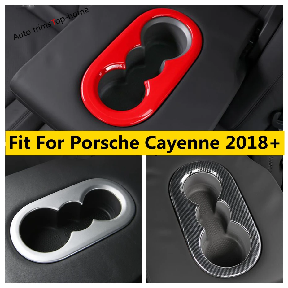 

Rear Seat Drink Water Bottle Cup Holder Decoration Frame Cover Trim Fit For Porsche Cayenne 2018 - 2023 Car Accessories