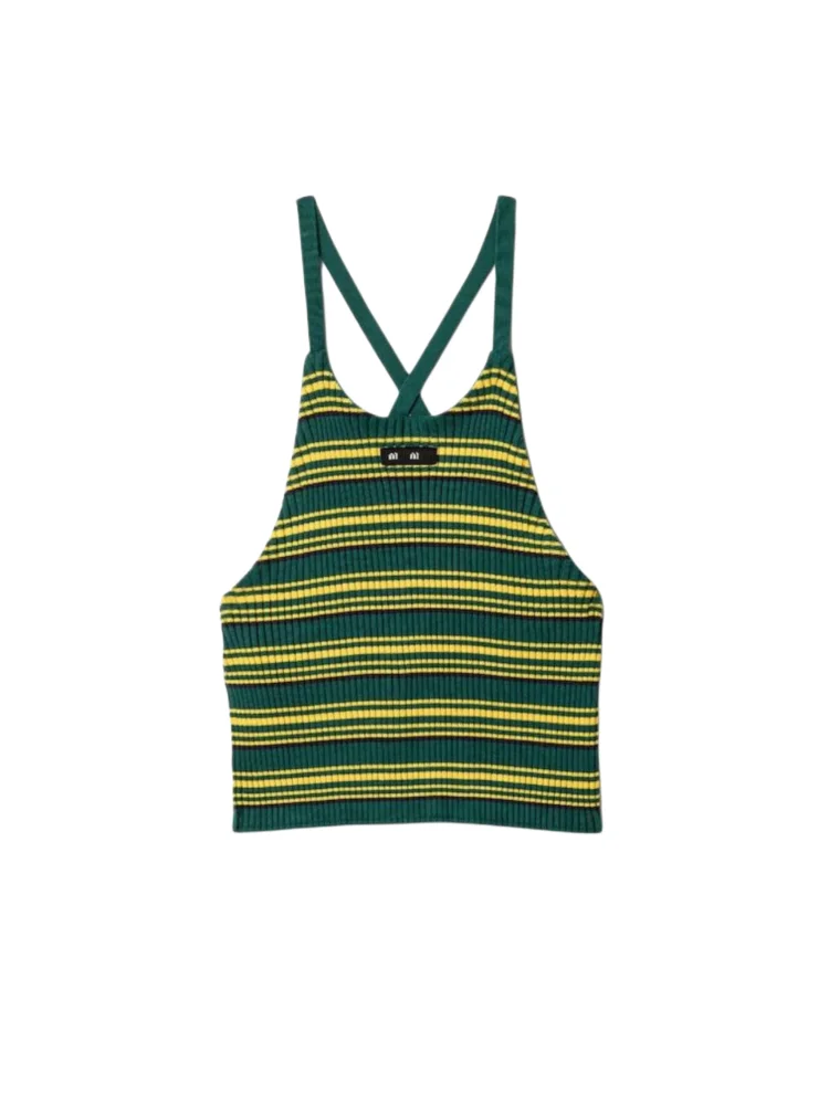 

Fashionable South Oil Summer 2026 Letter Logo Embellished Color Block Striped Strapless Vest Exposing Back Top Women's Cotton...