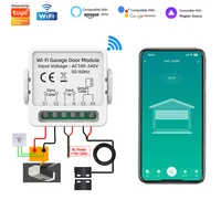 Abridor de puerta de garaje WIFI inteligente, controlador de aplicación remota Tuya Smart Life DC5V para teléfono móvil, compatible con asistente de Google Alexa, No necesita Hub
