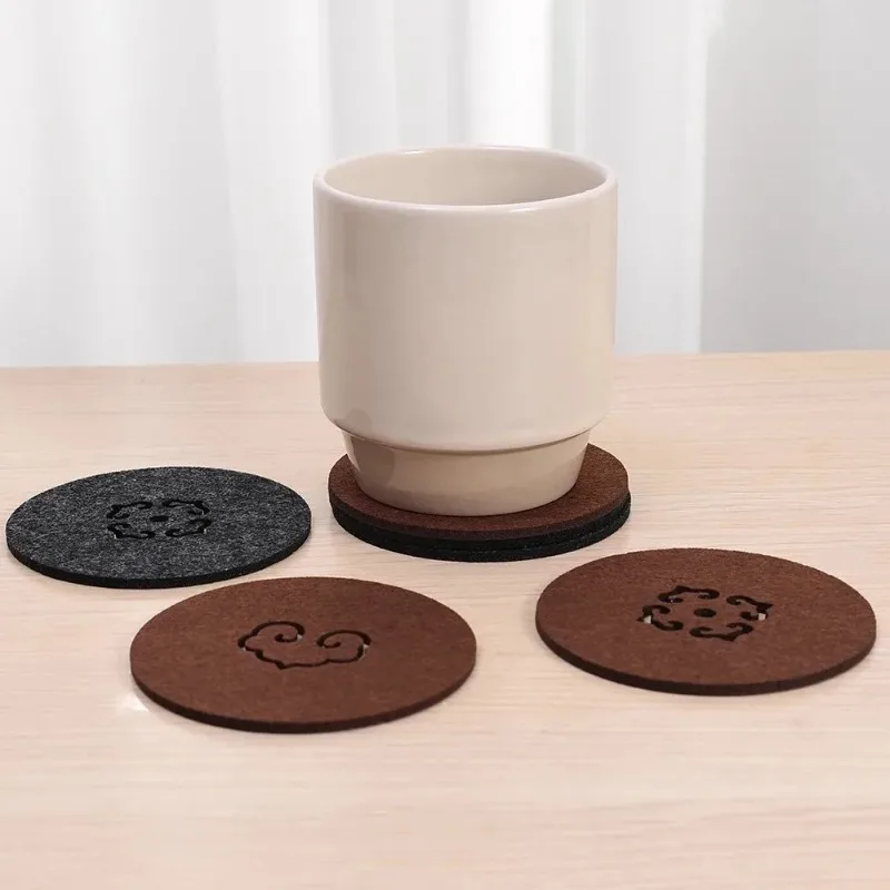 20/1Pcs Round Felt Coaster Dining Table Protector Pad Heat Resistant Cup Mat Coffee Tea Hot Drink Mug Placemat Kitchen Accessory