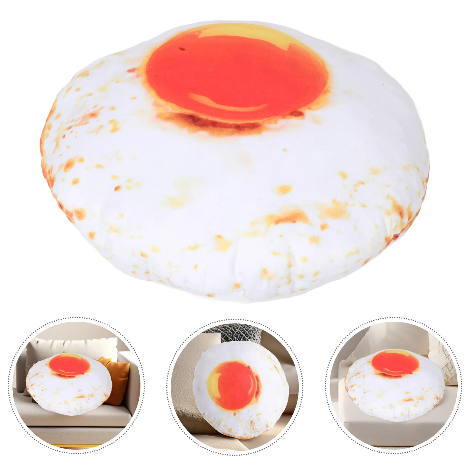 Creative Egg Shaped Pillow Realistic Fried Egg Cushion For Couch Soft Comfortable Novelty Decorative Pillow For Home Bedroom
