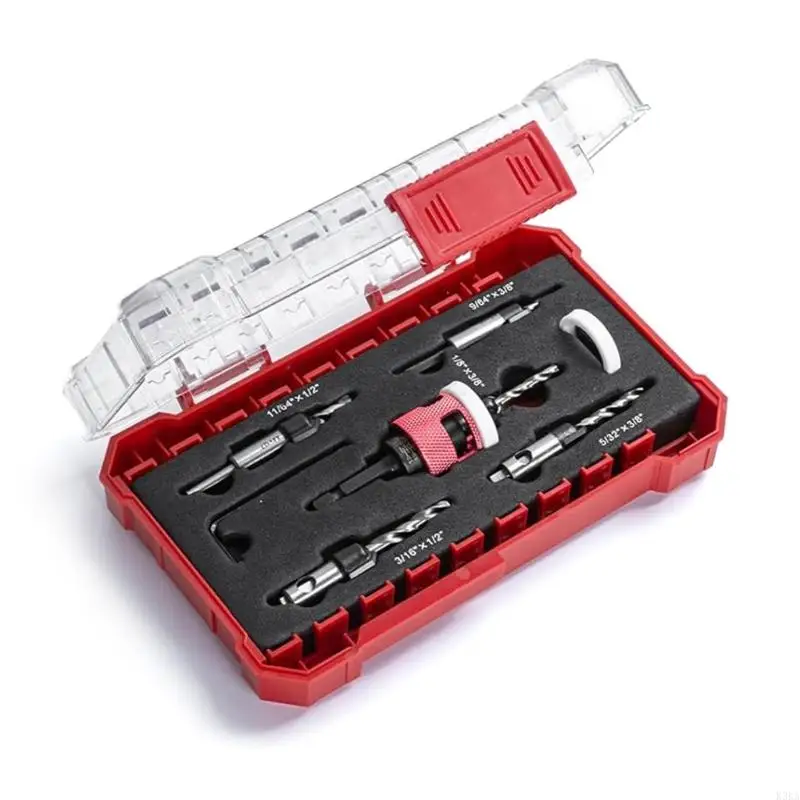 k3ka 5pcs shank countersink 드릴 비트가 낮은 마찰 깊이 정지 정밀한 목공 및 금속 가공 도구