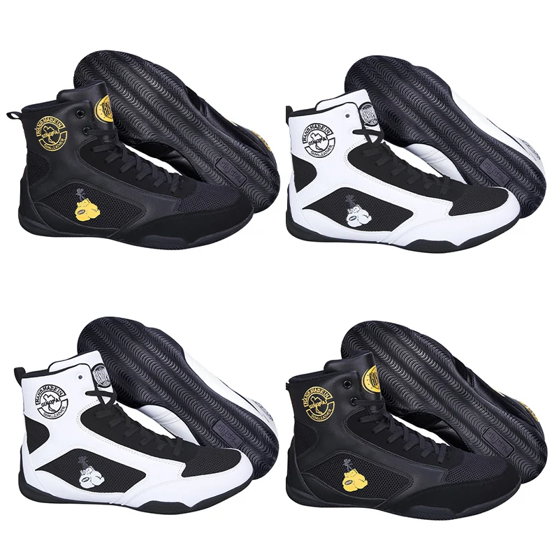 

Boxing shoes men women Sanda combat training shoes adult wrestling fitness weightlifting martial arts indoor training high top