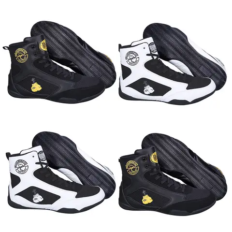 Boxing shoes men women Sanda combat training shoes adult wrestling fitness weightlifting martial arts indoor training high top