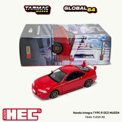 TW 1:64 Honda Mugen Integra Type-R DC2 Red Beijing Exhibition Special Edition JDM VTEC Coupe Diecast Model Car T64G-TL059-RE