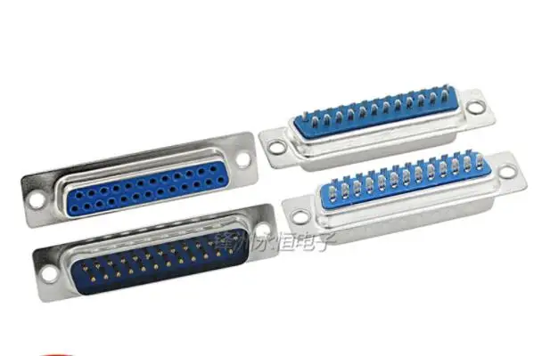 5PCS Welded Welding Solder Connector RS232 Serial Port Socket DB Adapter COM DB9 DB15 DB25 DB37 Female/Male  Hole/Pin Blue