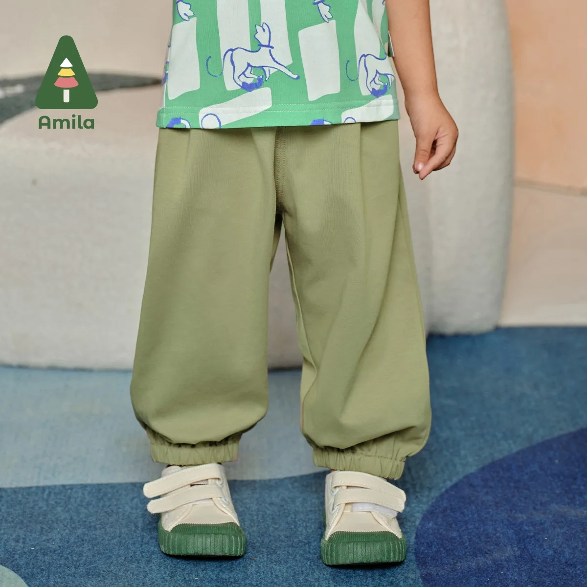 Amila 2024 Summer New Baby Bottoms for Boys and Girls Breathable Solid Color High Quality Boutique Children's Pants 0-6Y