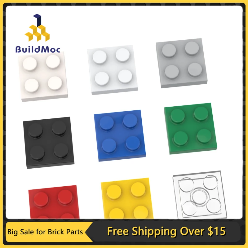 10Pcs MOC Parts 3022 94148 Plate 2 x 2 Compatible Bricks DIY Assmble Building Blocks Particle Kid Puzzle Brain Toy Birthday Gift