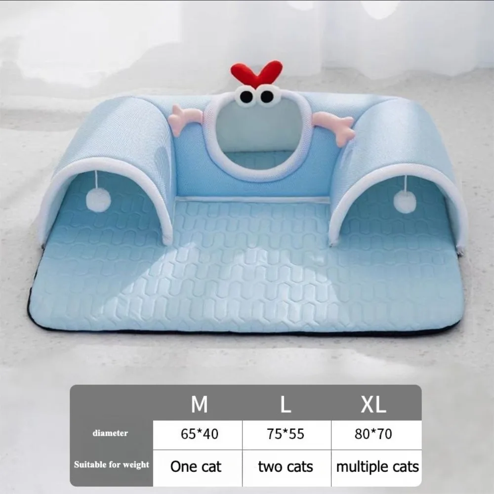 Tunnel Cat Nest Cool Feeling Ice Silk Cats Toy for Home Use Cool in Summer Non Stick Fur Removable and Washable Pet Supplies