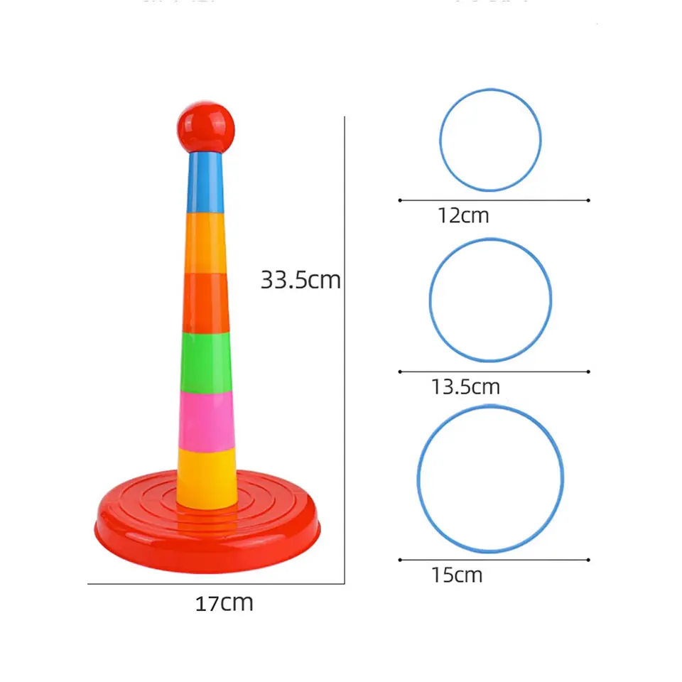 Suuwwn Jeu de Lancer pour Enfants avec 2 Tours 24 Cercles, Jeu de Lancer Coloré et D'activité Jeux D'habileté pour Enfants Jeux de Jardin pour Adultes Équipement de Jeu Iintérieur Extérieur
