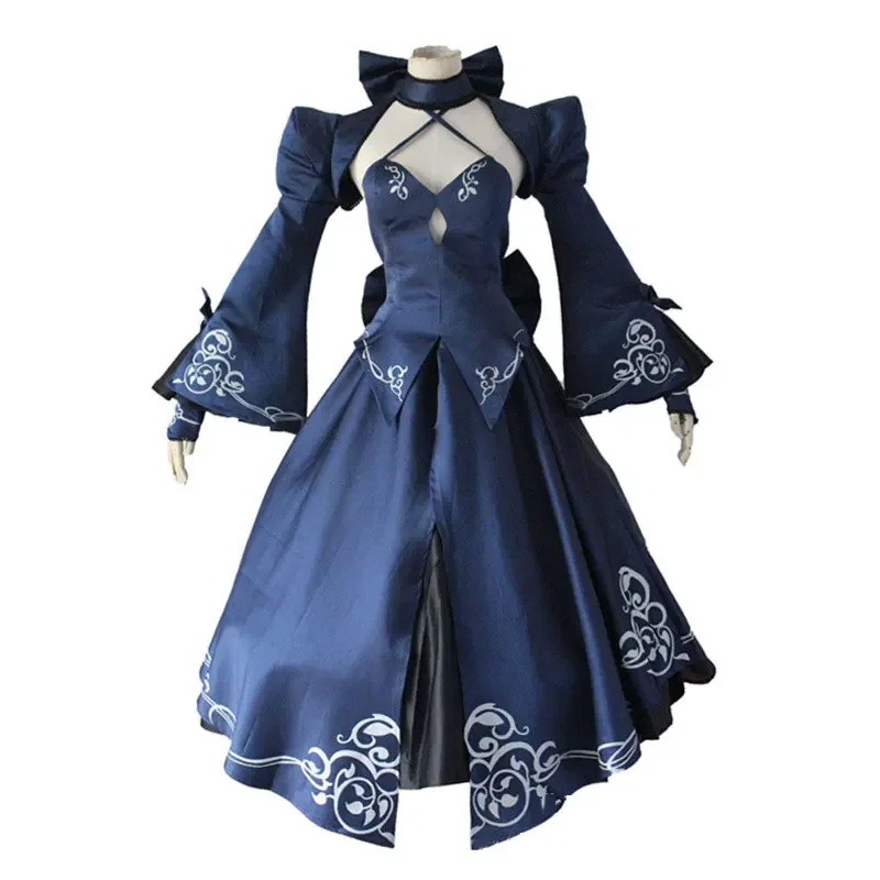 Disfraz de Fate Stay Night Saber Alter Arturia Pendragon para mujer, disfraz de Anime FGO Zero Fate, vestido gótico de novia negra de Lolita