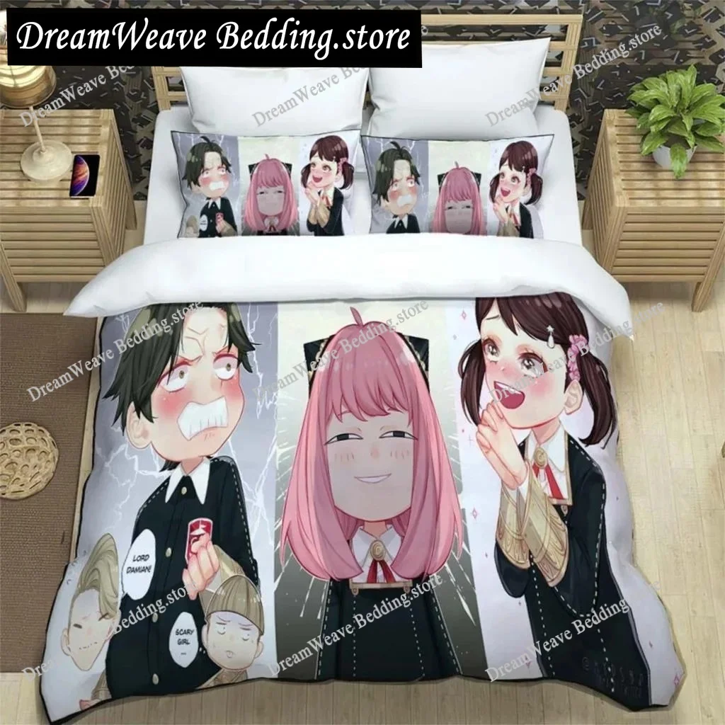 

SPY×FAMILY Bedding Set Anime Quilt Cover Single Double Queen King Size with Pillowcase Boys Girls Bedspread Home Textileextile