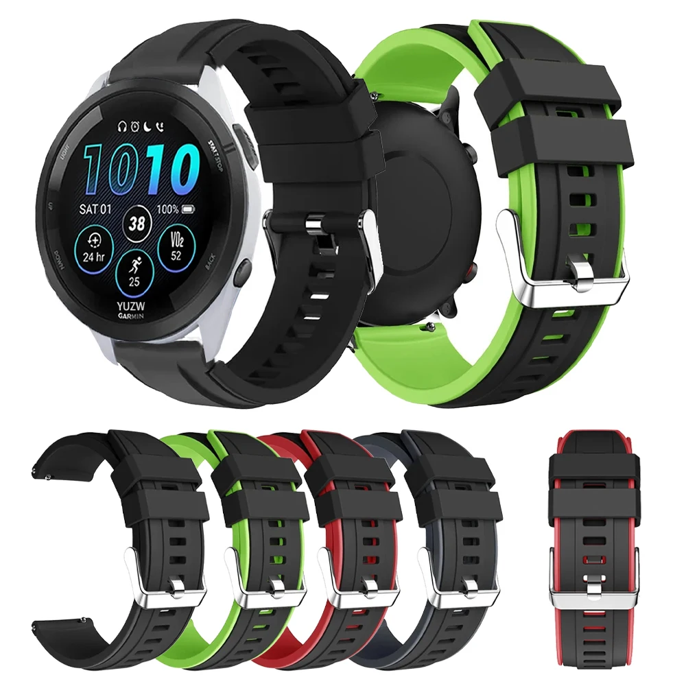 20 22mm Soft Silicone Bracelets For Garmin Forerunner 265 255 245 265 Misic Band Venu 3 2 Plus Sq 2/Vivoactive 4 Strap Wristband