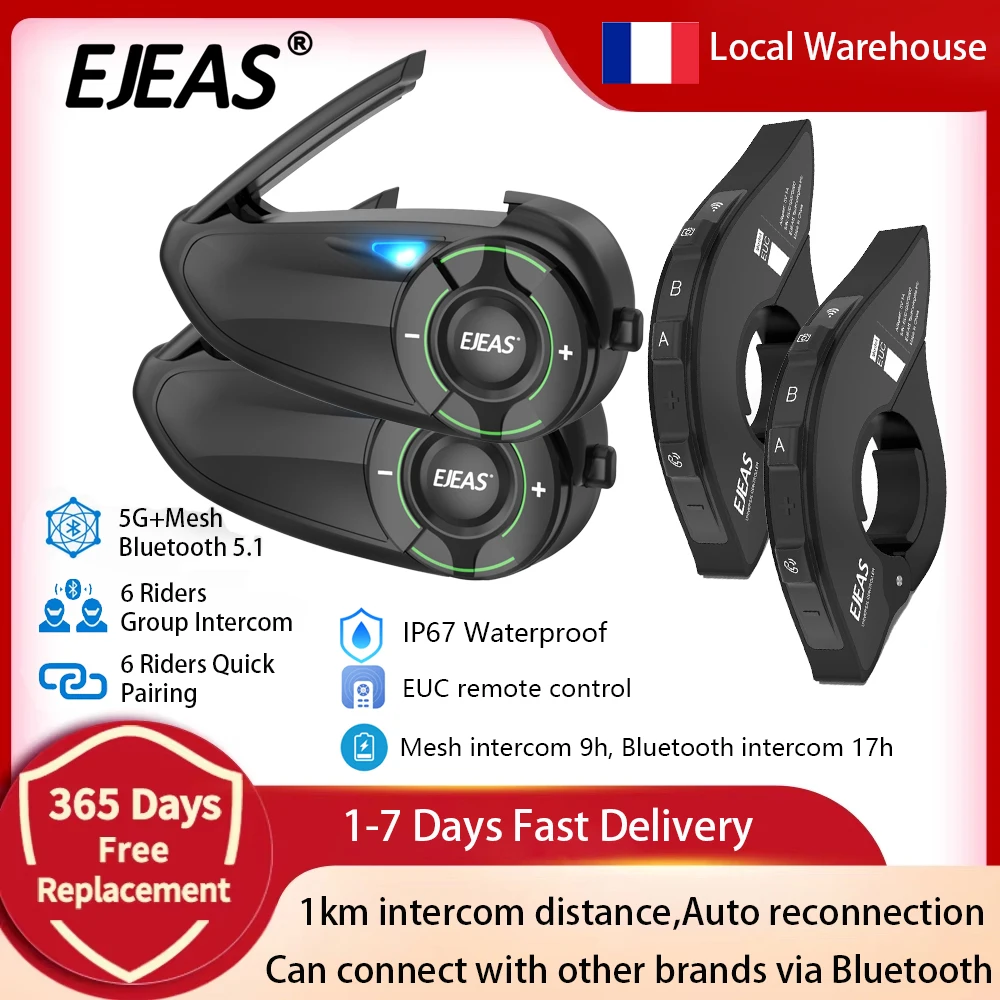 EJEAS Q8 intercom moto bluetooth Bluetooth motorcycle intercom with EUC remote controller intercom moto helmet intercom system motorcycle helmet bluetooth earphone motorcycle helmet headphones intercom moto