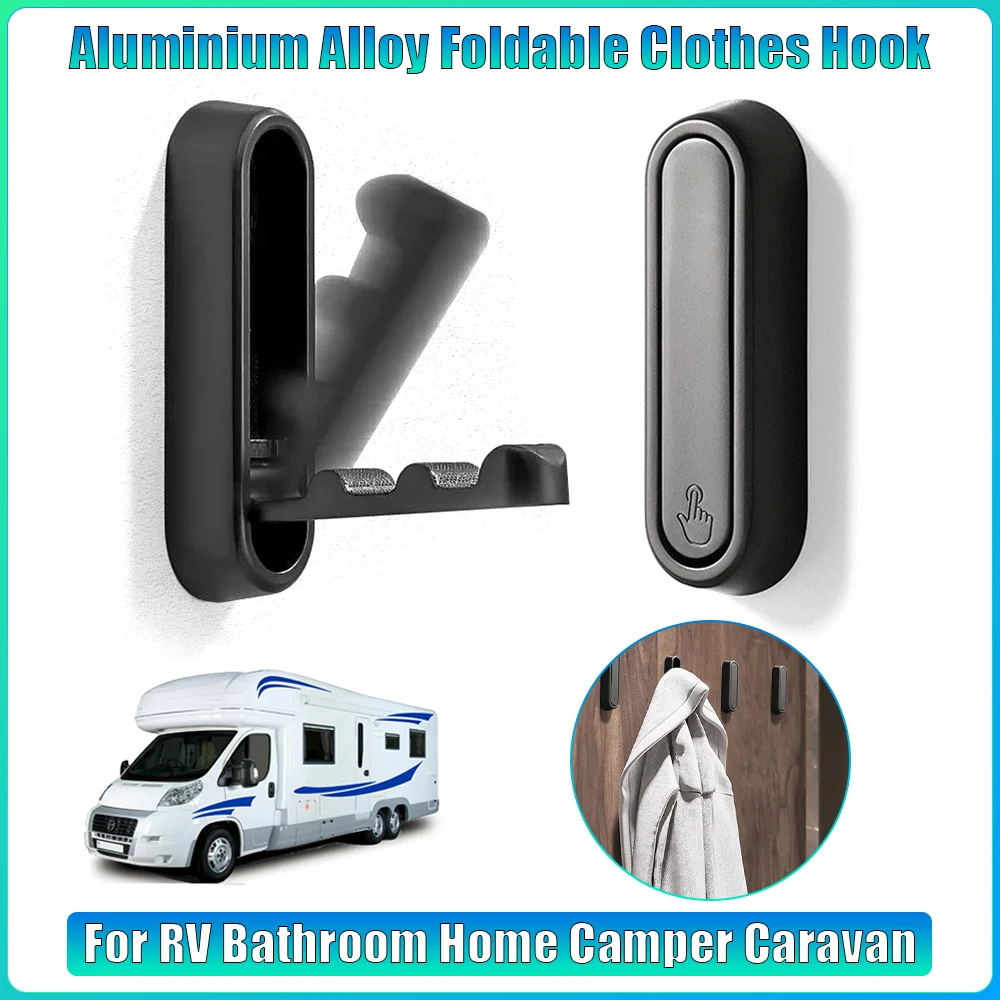 

Для автофургона, ванной комнаты, дома, кемпера, каравана, автофургона, 1 шт., складной крючок для одежды из алюминиевого сплава, аксессуары для салона автомобиля