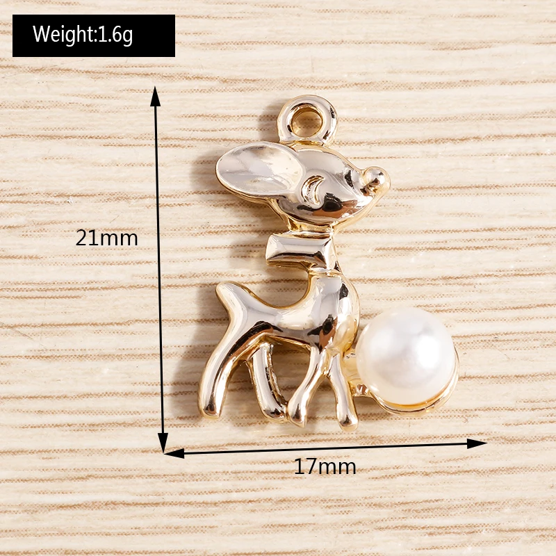 10pcs 17x21mm Cartoon Alloy Animal Deer Charms Pendants for Jewelry Making Drop Earrings Necklaces Bracelets DIY Crafts Supplies