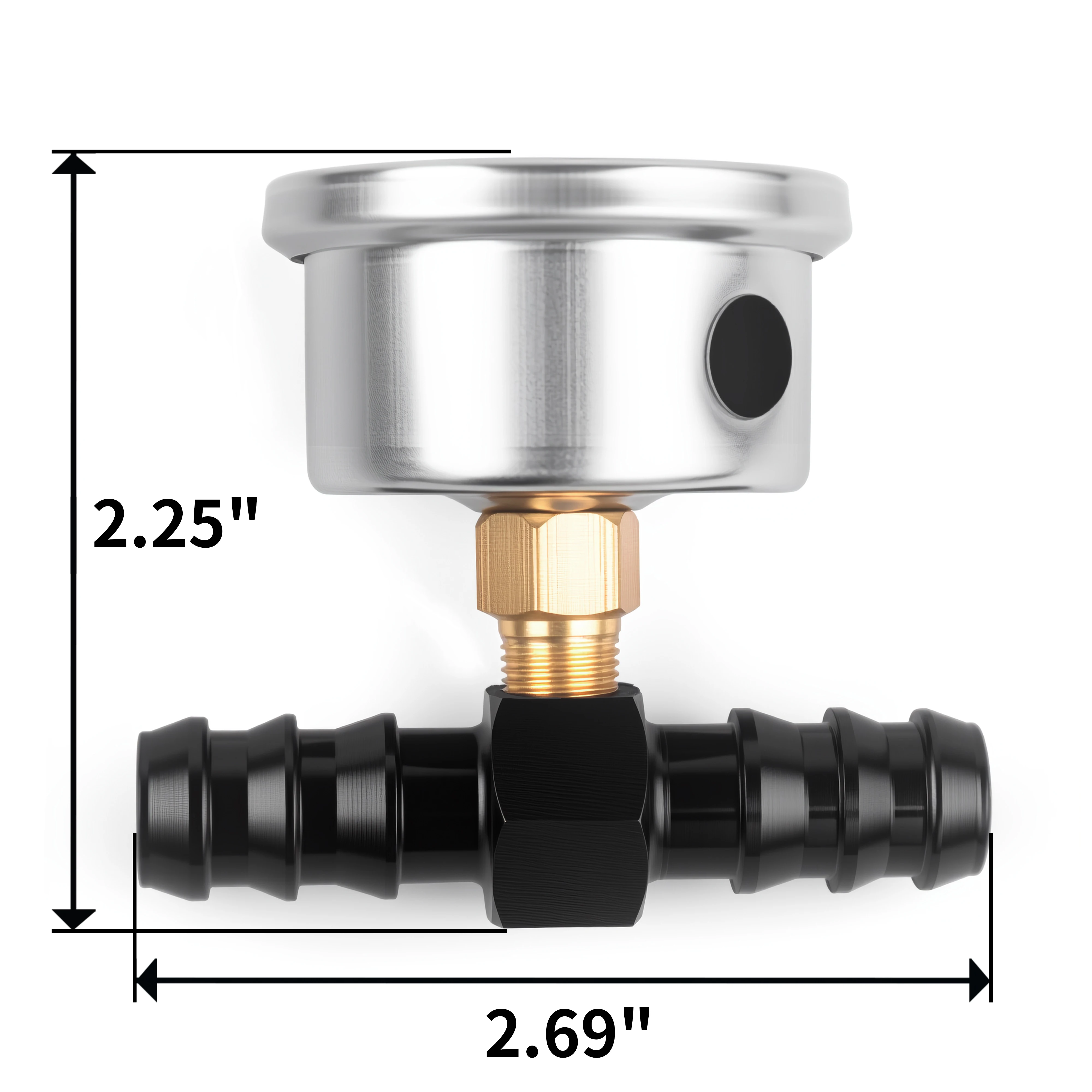 العالمي قياس ضغط الوقود السائل شغل مصقول 0-160psi & 1/2 " / 3/8" / 5/16 بارب المناسب محول ث/1/8NPT التوصيل عدة الألومنيوم