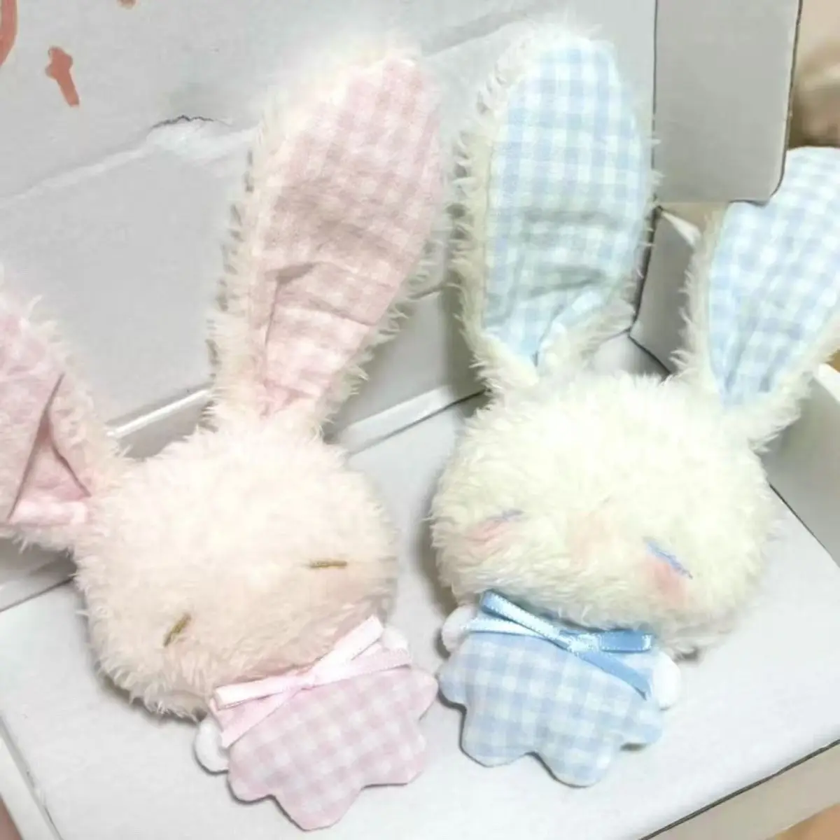 Cute Angel Rabbit Comfort Towel Bean‑bag Plush Doll Keychain Healing Fluffy Pendant Backpack Decor Sweet Gift For Friends