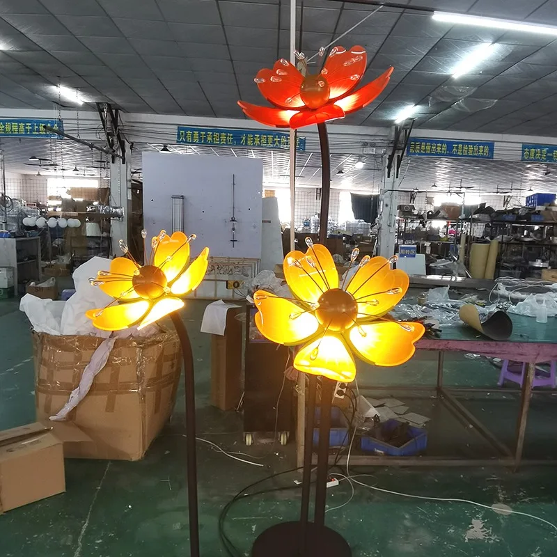 Lantern factory square theme light cherry tree decoration custom large landscape metal outdoor custom lantern