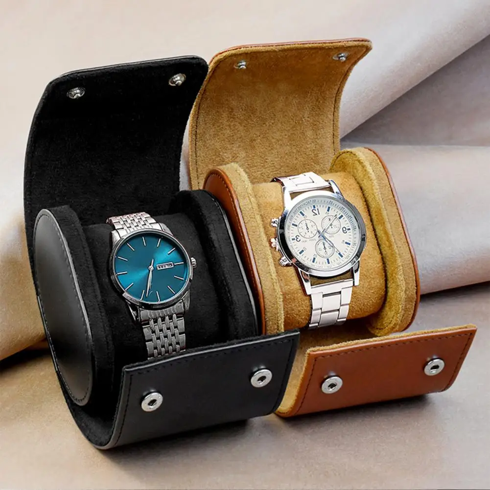 Watch Display Case Liner Design Compact Size Protect Watch Faux Leather Unisex Watch Storage Box With Removable Pillow For Home