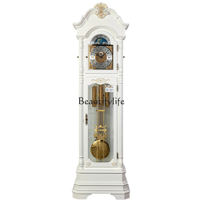 European floor clock living room modern light luxury creative German movement solid wood mechanical floor clock